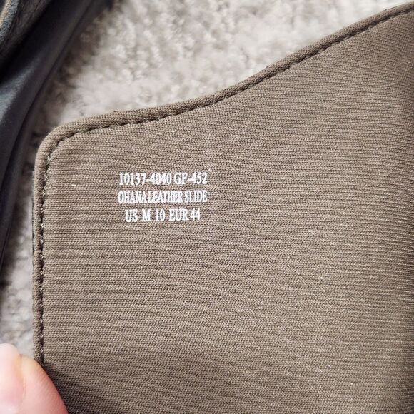 OluKai men's Nalu slides black leather size 10 - Picture 2 of 10